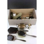 Assorted silver and tortoiseshell items to include a tortoiseshell and silver backed dressing