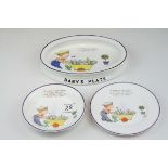 Shelley ' Mabel Lucie Attwell ' Baby's Plate together with a Bowl and Plate