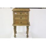 19th century Pine Cabinet with Three Drawers, 52cms wide x 79cms high