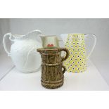 Collection of Four Jugs including Hillstonia, Designer Christopher Vine, Mason Cash, etc