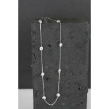 Silver and Faceted CZ set Necklace