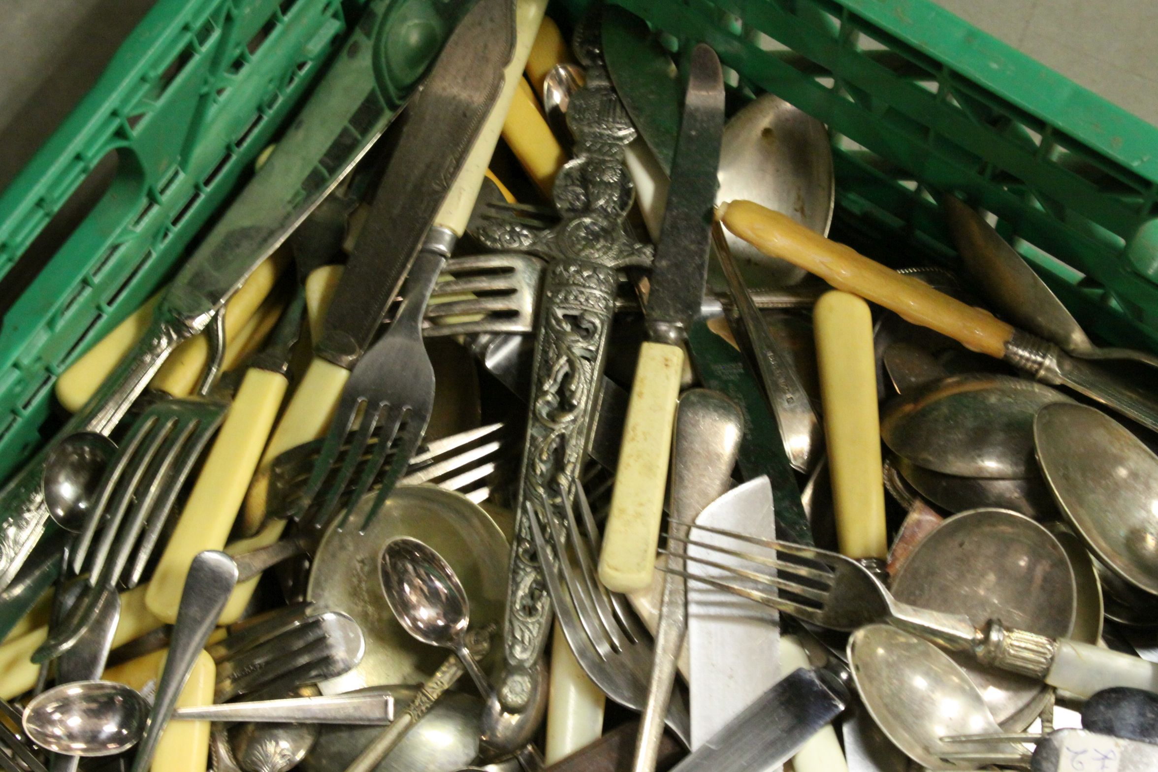 A large quantity of mainly silver plated cutlery. - Image 3 of 4