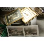 A quantity of framed and unframed prints landscapes and figures etc.