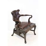 Mahogany Metamorphic Armchair converting to Library Steps