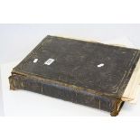 An antique leather bound bible.