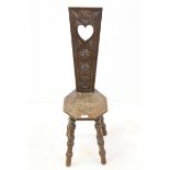 Carved Spinning Chair, 91cms high