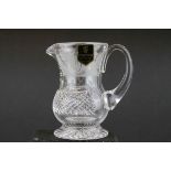 Edinburgh Crystal cream jug in the form of a thistle, etched frosted thistle decoration, paper