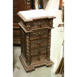 19th century Heavily Carved Oak Pot Cupboard, carved throughout including foliate detail with