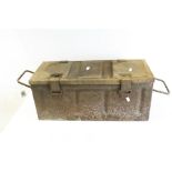 World War II Metal Military Box stamped ' B 167 MF 1943 ' 56cms wide