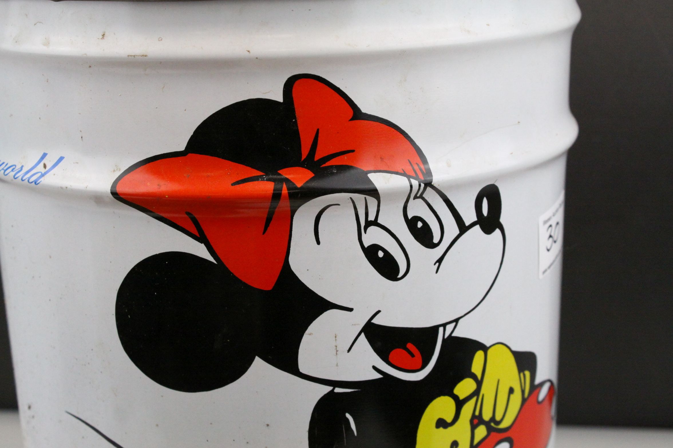 Large Vintage Disney World Mini Mouse Tin containing Blue Peter Books and a Wooden Time Learning - Image 5 of 6