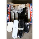 46 Ceramic Door Finger Plates, mostly Black and White finish (1 box)