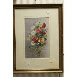 Ada Hanbury 19th century watercolour still life of flowers 46 x 28 cm signed and dated 1869.
