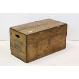 Vintage Pine Lidded Advertising Box ' Express Dairies '