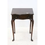 20th century Side Table with Drawer raised on Cabriole Legs, 48cms wide x 68cms high