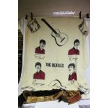 Original 1960's The Beatles Blanket together with Two Fox Fur Stoles