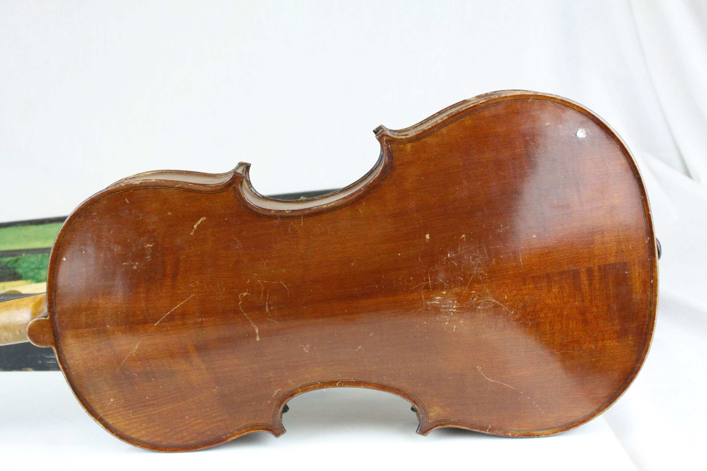 Violin and Bow (both a/f) in Wooden Violin Case - Image 9 of 9