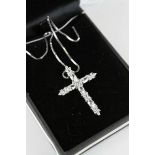 Silver and CZ Crucifix on Silver Chain