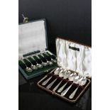 Cased set of six silver old English pattern coffee spoons, Cooper Brothers & Sons Ltd, Sheffield