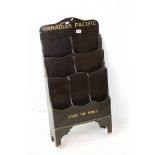 Early 20th century Wooden Advertising ' Canadian Pacific ' Leaflet Rack, 90cms high