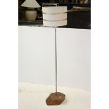 Contemporary Standard Lamp with a Metal Support set into a Wooden Block Base