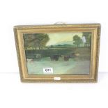 Oil on Canvas of Cattle signed J Horlor