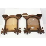 Pair of Victorian Oak Carved Picture Frames, 32cms x 32cms