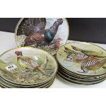 A set of 12 Franklin Mint Gamebirds of The World cabinet plates.
