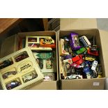 Two Boxes of Boxed Diecast Cars and Loose Cars including Corgi, Lledo, Days Gone, etc