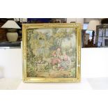 Gilt Framed Machine Made Tapestry depicting a Classical Scene, 71cms x 71cms