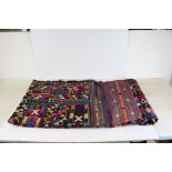 Bhutanese Finely detailed Brightly Coloured Hand Embroidered Double Bedspread (approx 8ft x 7.5ft)