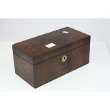 19th century Mahogany Tea Caddy of Square Form, the hinged lid opening to reveal two lidded tea