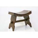 Vintage Arts and Crafts Oak Stool