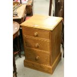 Waxed and Polished Pine Three Drawer Chest