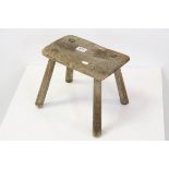 Small Rustic Provincial Stool, 29cms wide x 24cms high
