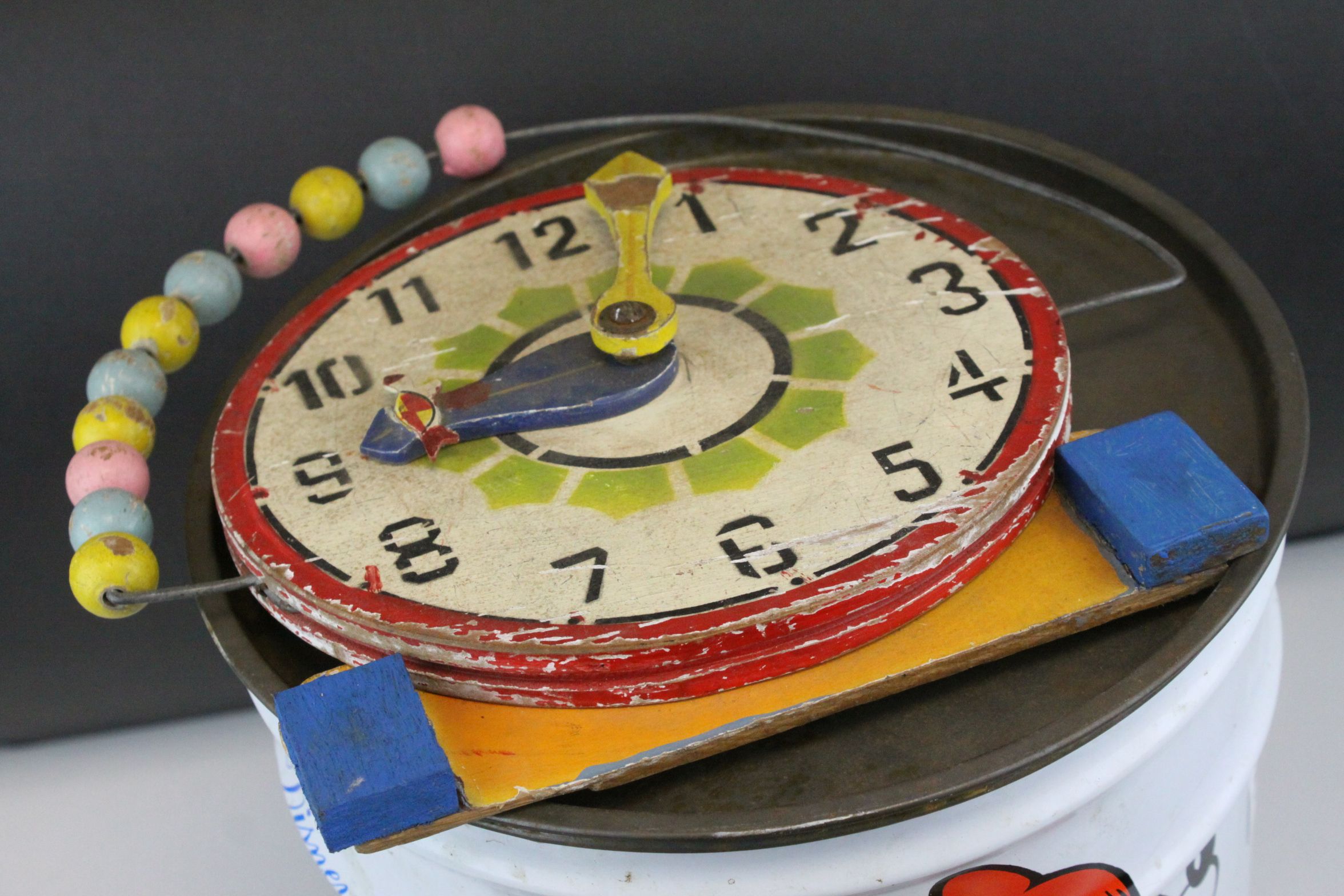 Large Vintage Disney World Mini Mouse Tin containing Blue Peter Books and a Wooden Time Learning - Image 4 of 6