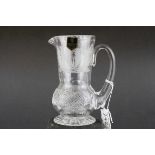 Edinburgh Crystal Whisky jug, in the shape of a thistle, etched frosted thistle decoration, with