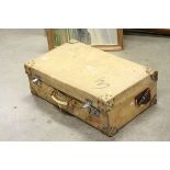 Early 20th century Pig Skin Suitcase, 71cms wide