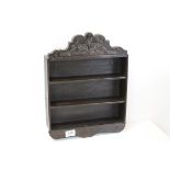 Carved Oak Hanging Shelf, 42cms x 32cms