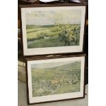 Lionel Edwards - Two framed & glazed hunting prints signed by Lionel Edwards to include The Dartmoor