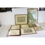 Group of Pictures including Two Watercolours dated 1839 (framed as one),Two Antique Engravings,