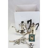 Viners Silver Plated Coffee Pot together with Silver Plated Hot Water Pot and a various Silver