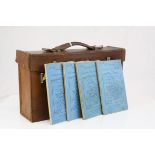 1920's Leather Cased Set of Bartholomew's Maps of England and Wales, no's 1 to 37, together with map