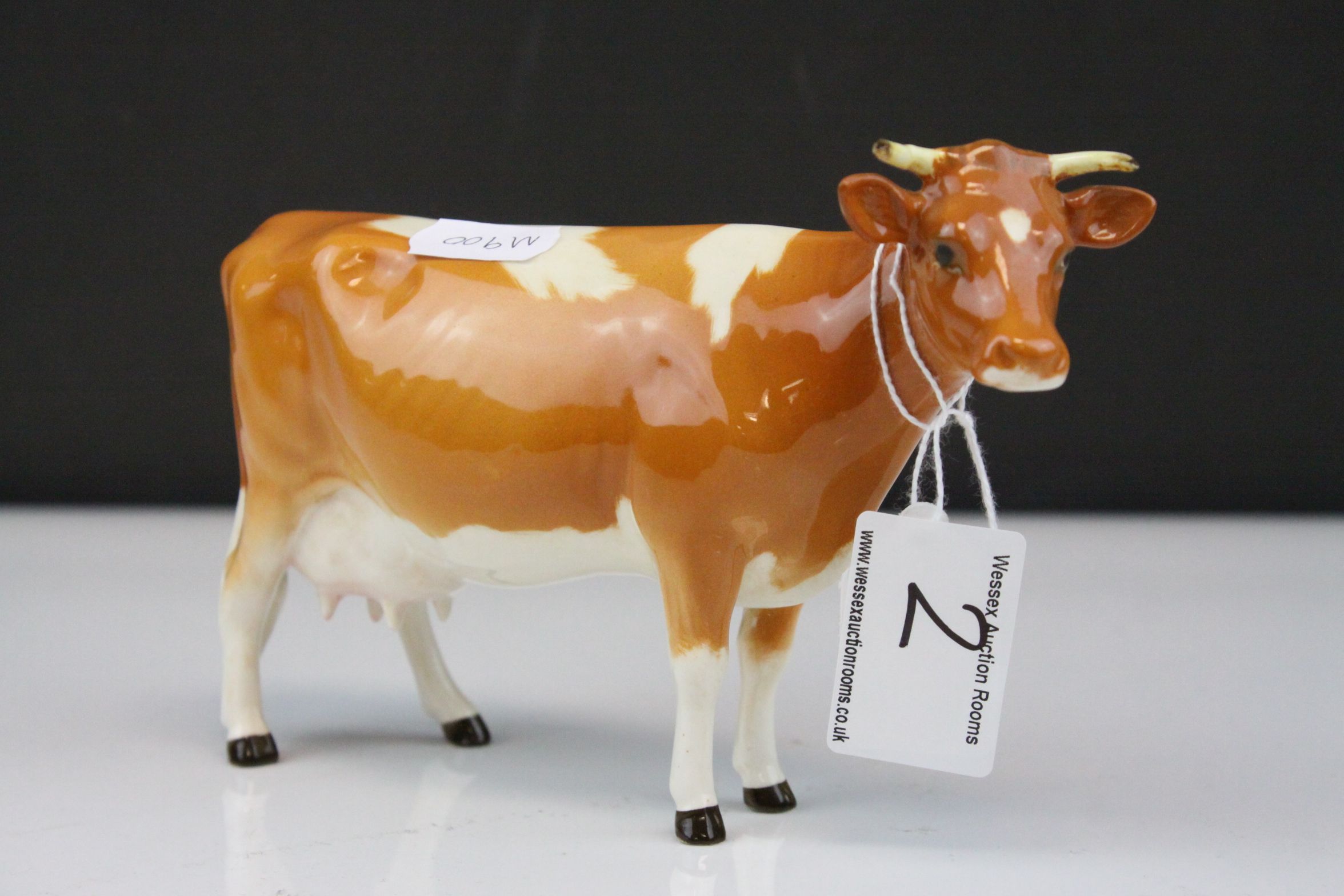 Beswick Guernsey Bull ' Ch. Sabrina's Sir Richmond 14th ' model no. 1451 together with a Beswick - Image 7 of 9