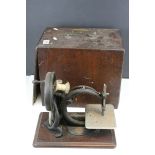 Willcox & Gibbs Sewing Machine, 32cms long, in Original Mahogany Case