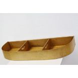 Vintage Three Sectioned D Shaped Haberdashery Tray