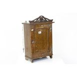 Early 20th century Oak Wall Cabinet with key, 50cms high