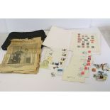 Stamps - Collection including Penny Black (margin cut and bottom of stamp cut) plus a Quantity of