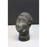 Benin Bronze Bust, 17cms high