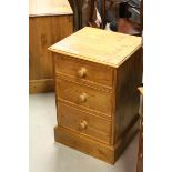 Waxed and Polished Pine Three Drawer Chest