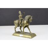 Brass Model of a Persian Mounted Horseman, 18cms high